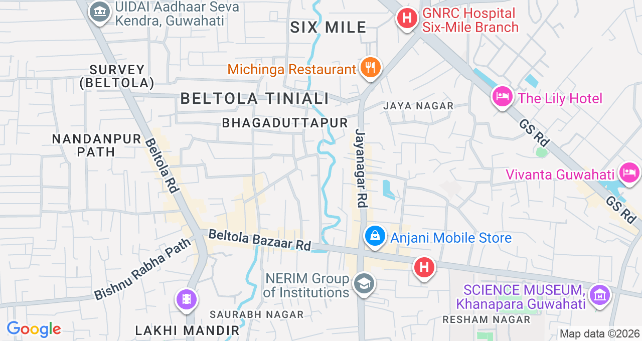 Map of Beltola, Guwahati