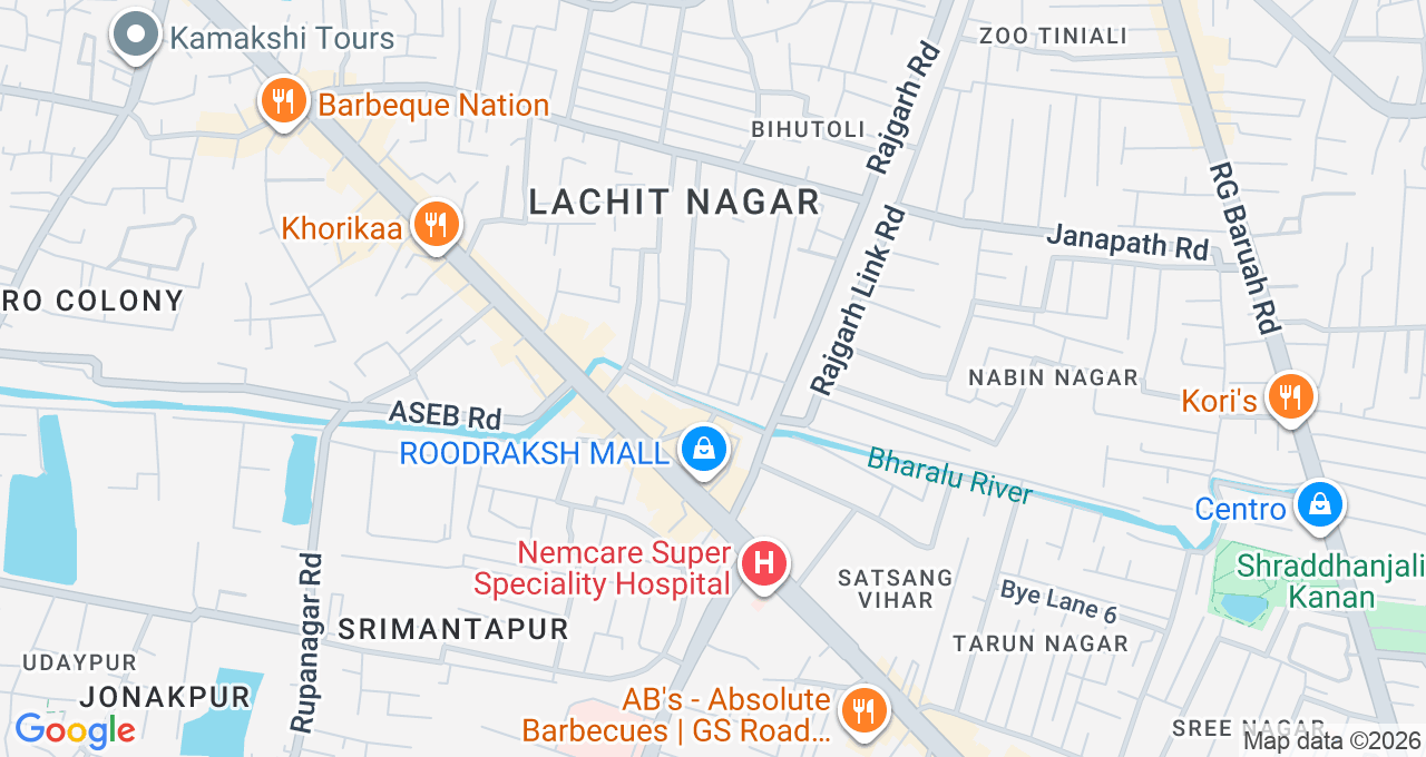 Map of Bhangagarh, Guwahati