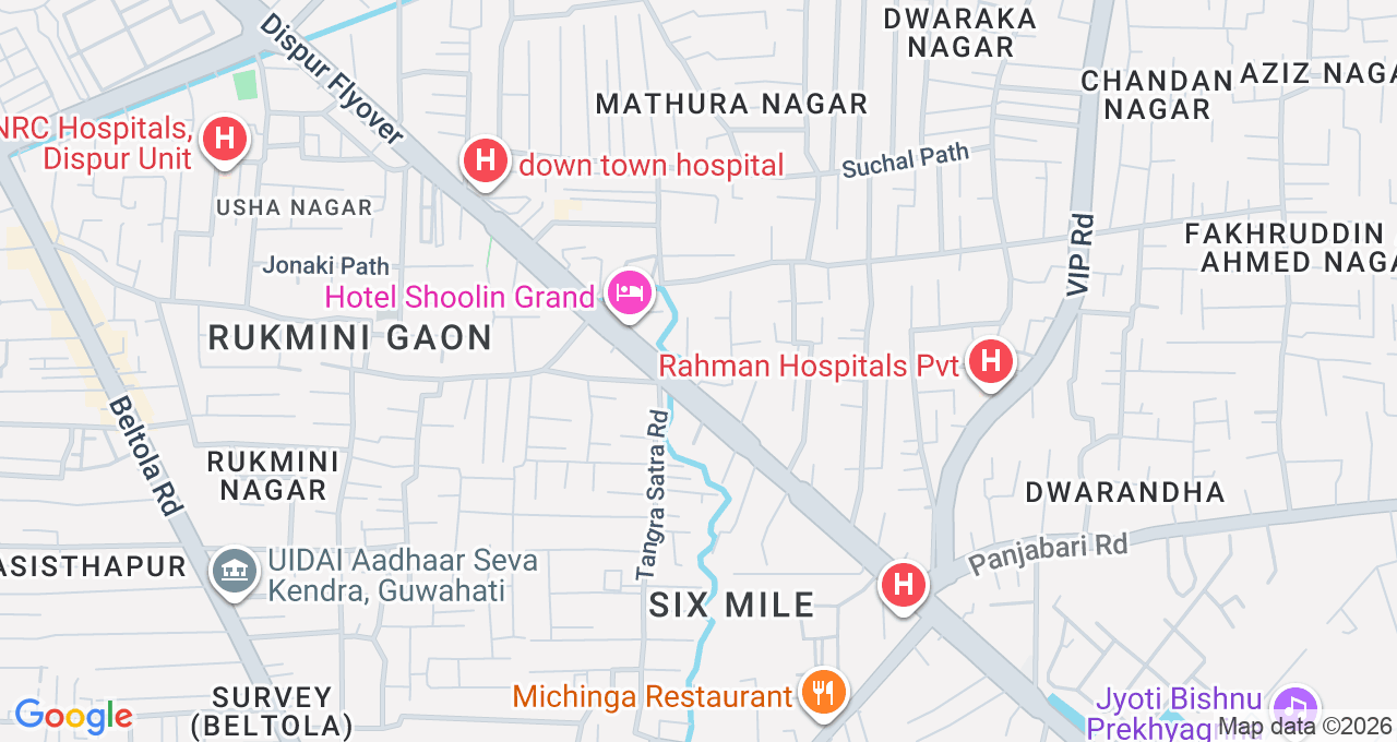 Map of Six Mile, Guwahati