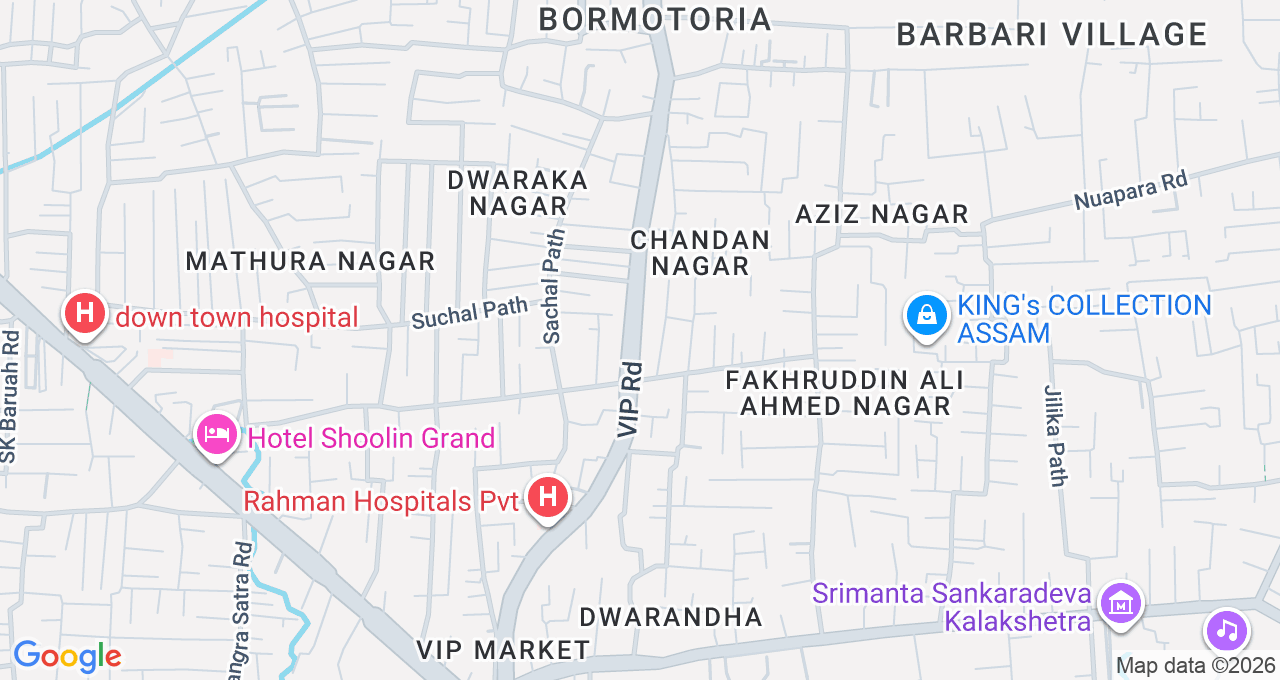 Map of Six Mile, Guwahati