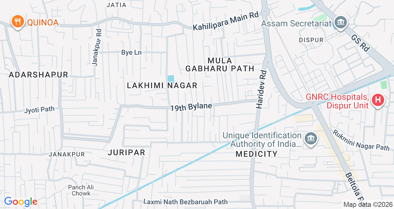 Map of Hatigaon, Guwahati