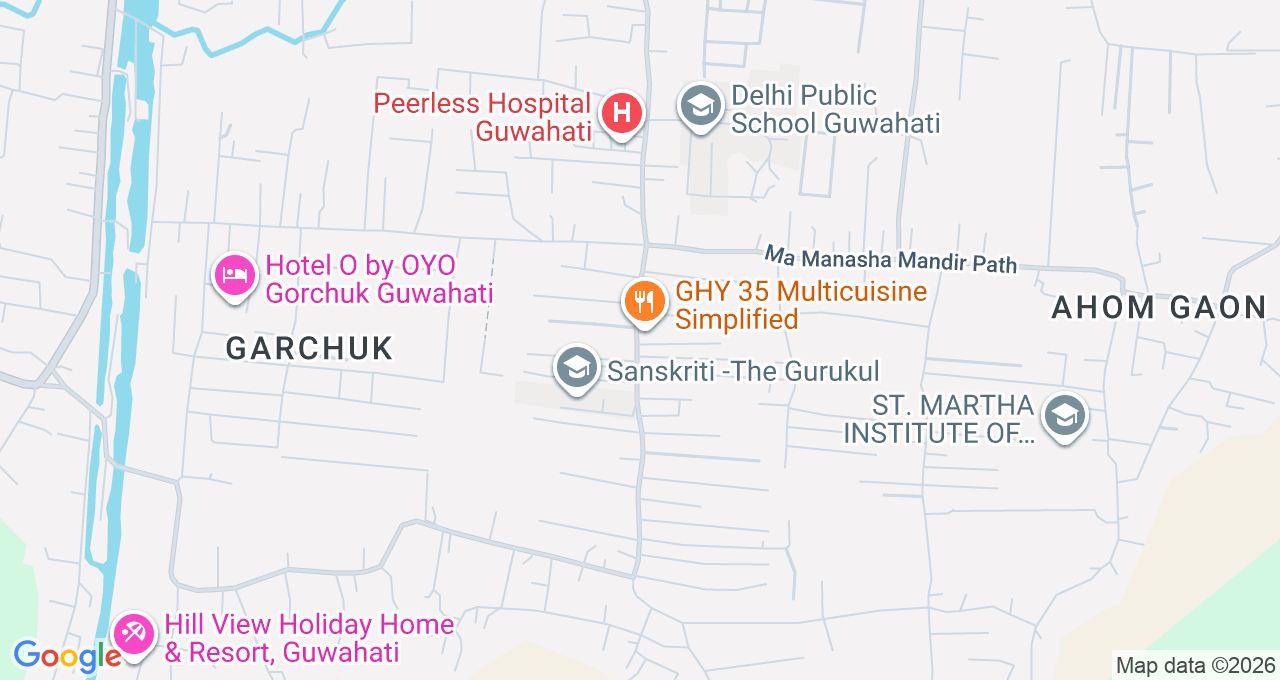 Map of Ahomgaon, Guwahati