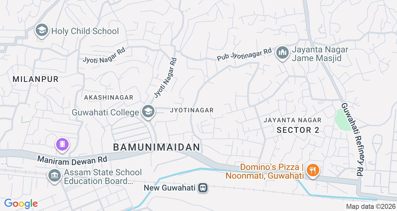 Map of Bamunimaidam, Guwahati