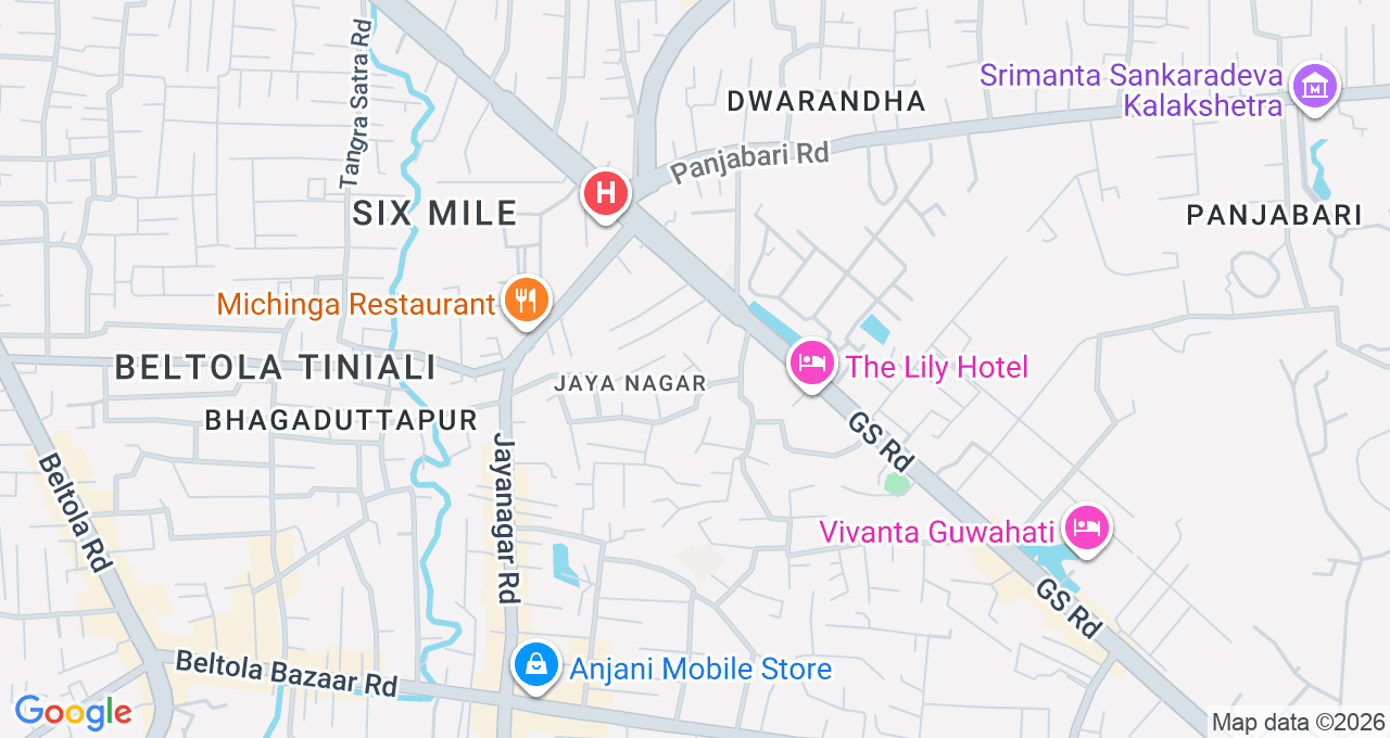 Map of Khanapara, Guwahati