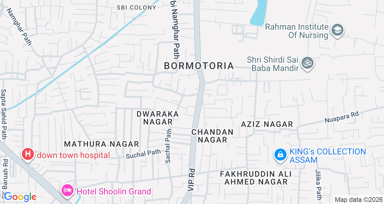 Map of Six Mile, Guwahati