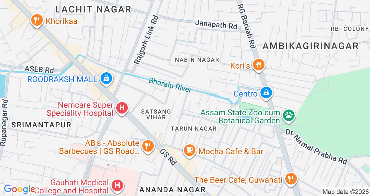 Map of Christian Basti, Guwahati