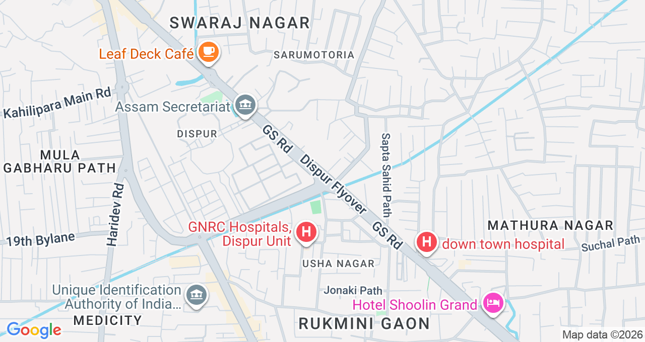 Map of Dispur, Guwahati
