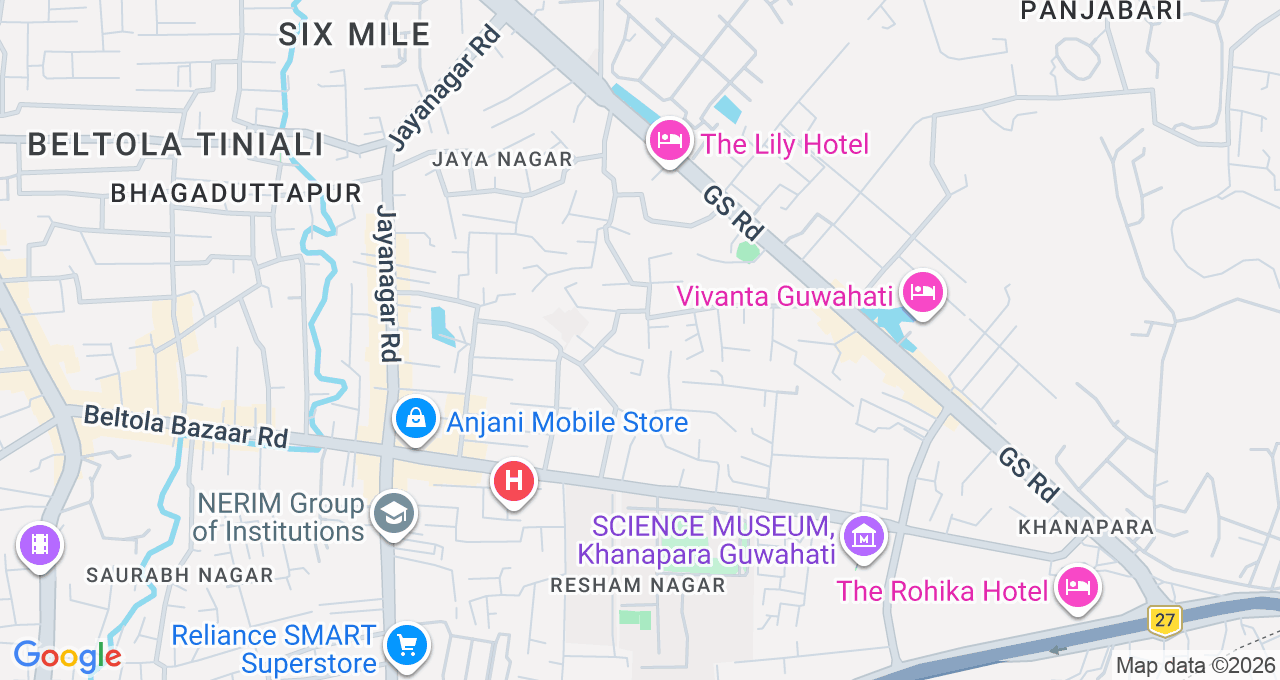 Map of Khanapara, Guwahati