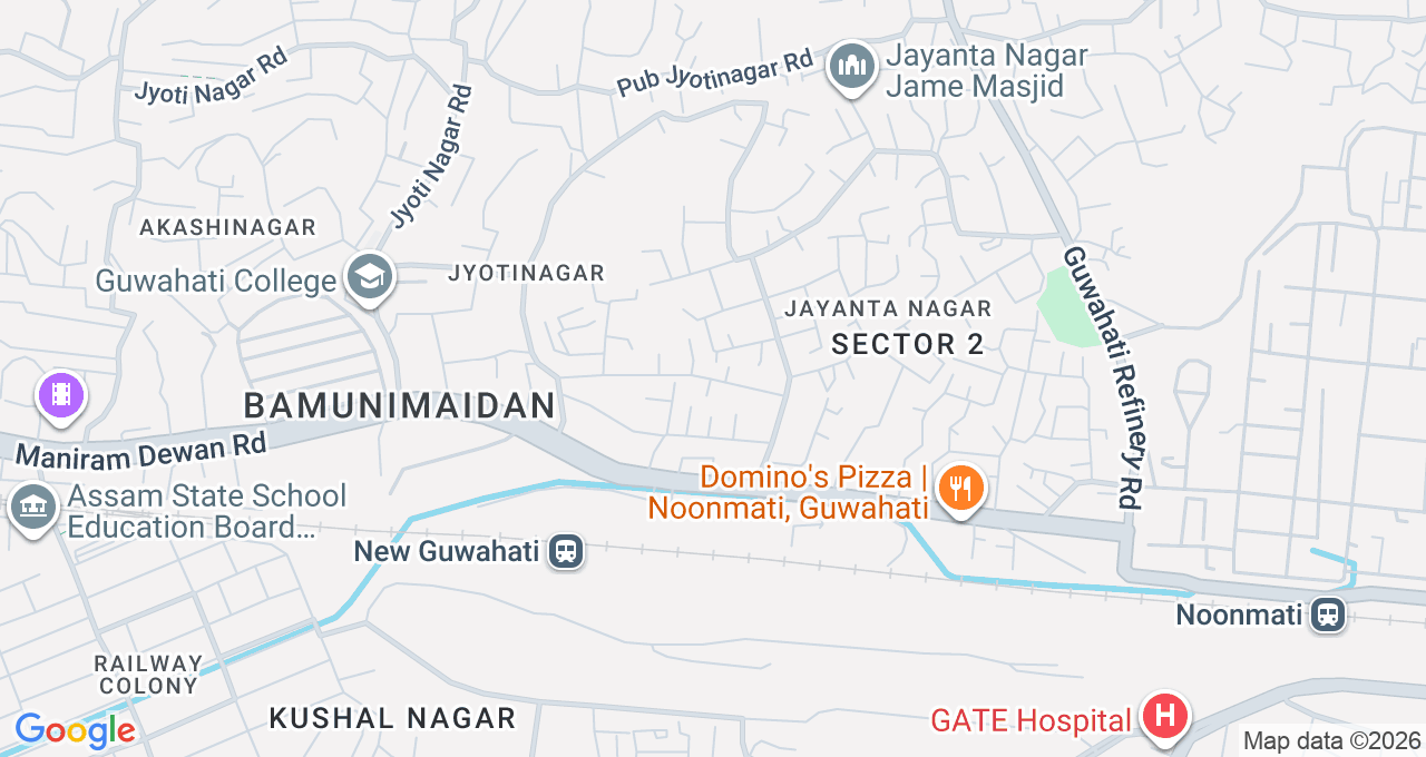 Map of New Guwahati, Guwahati