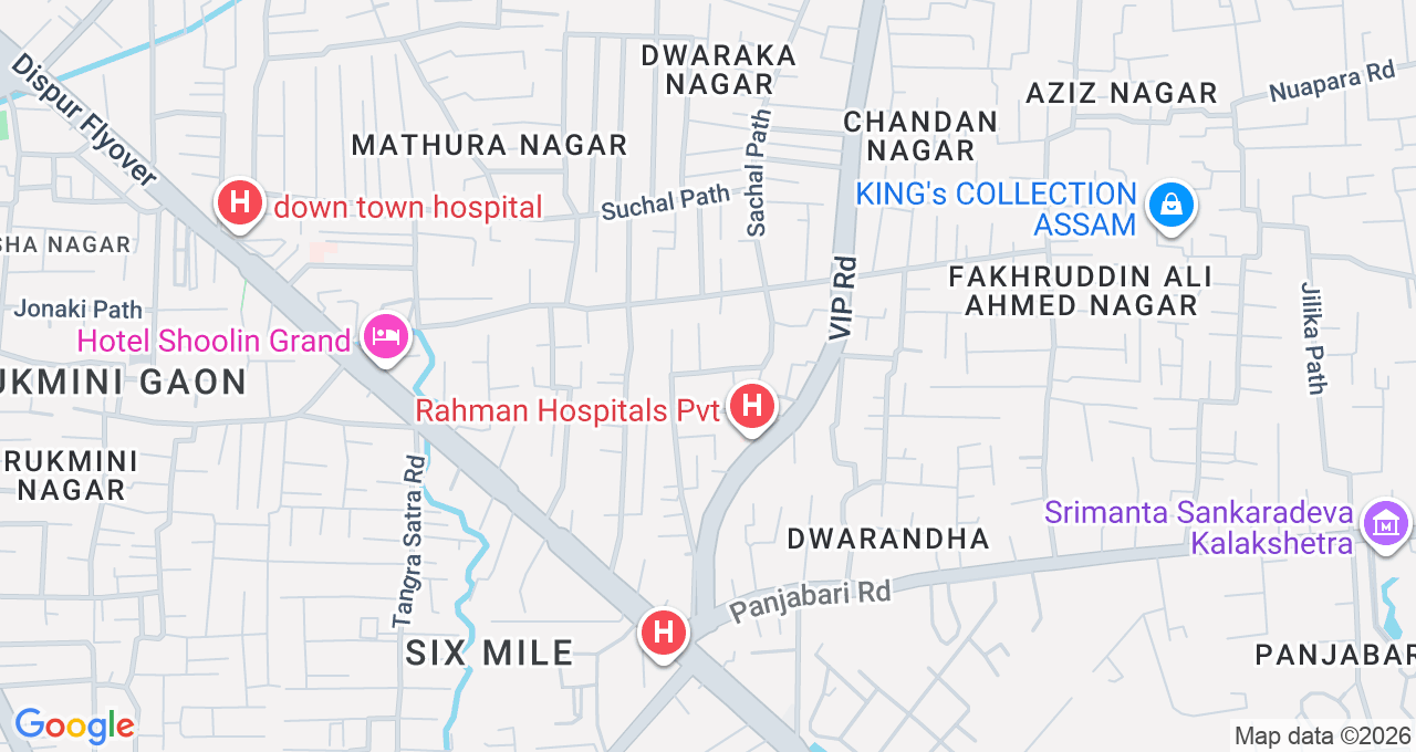 Map of Six Mile, Guwahati