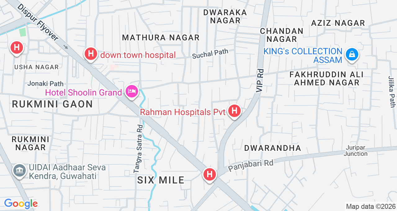 Map of Six Mile, Guwahati
