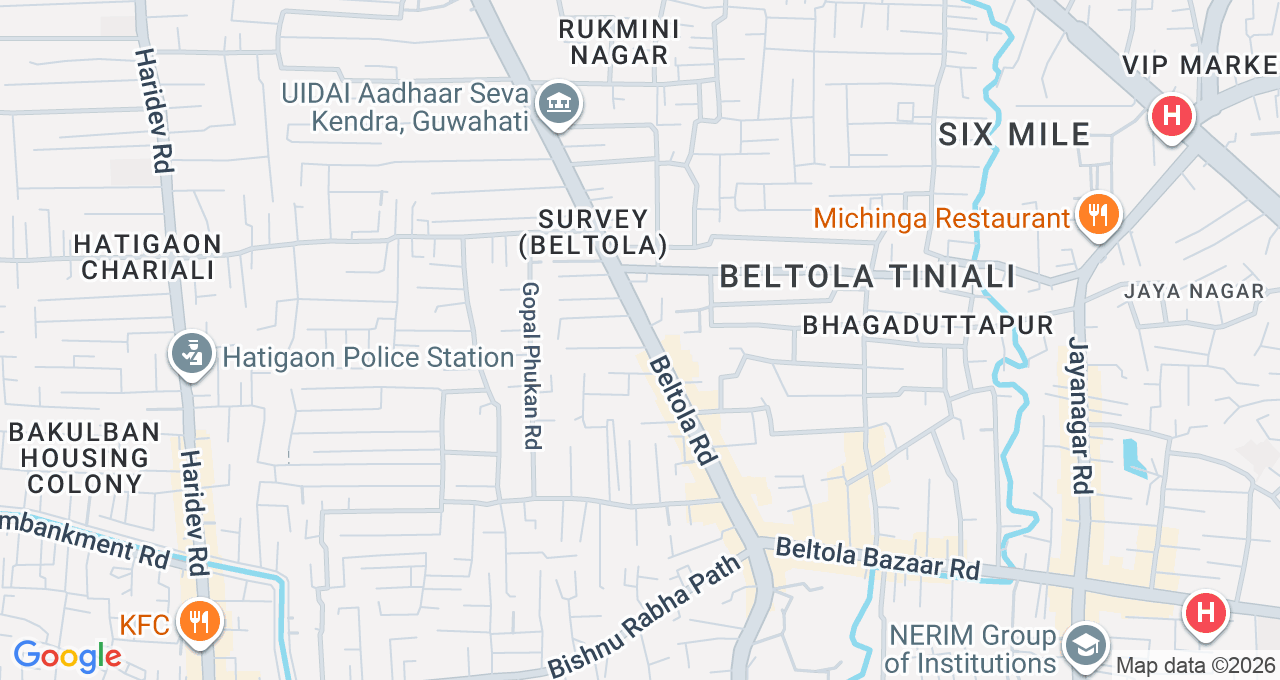 Map of Beltola, Guwahati