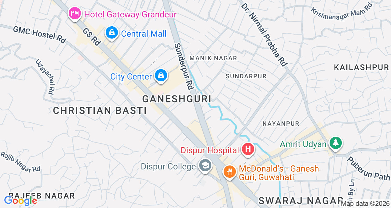 Map of Ganeshguri, Guwahati