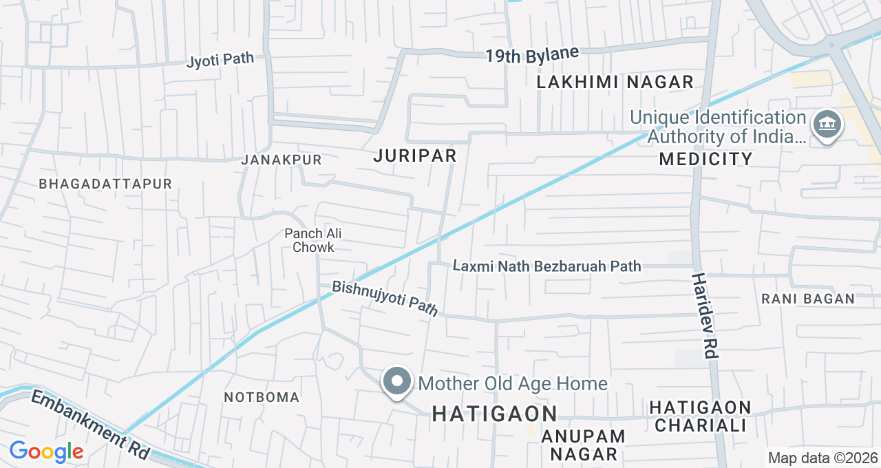 Map of Hatigaon, Guwahati