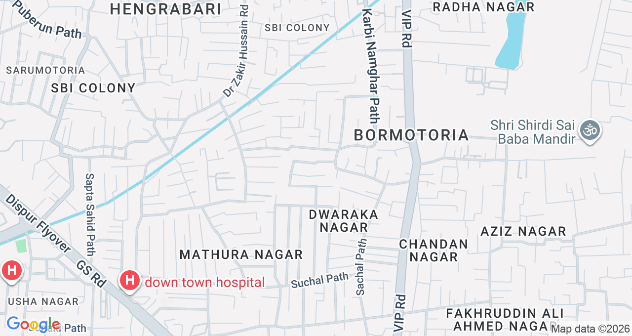 Map of Six Mile, Guwahati