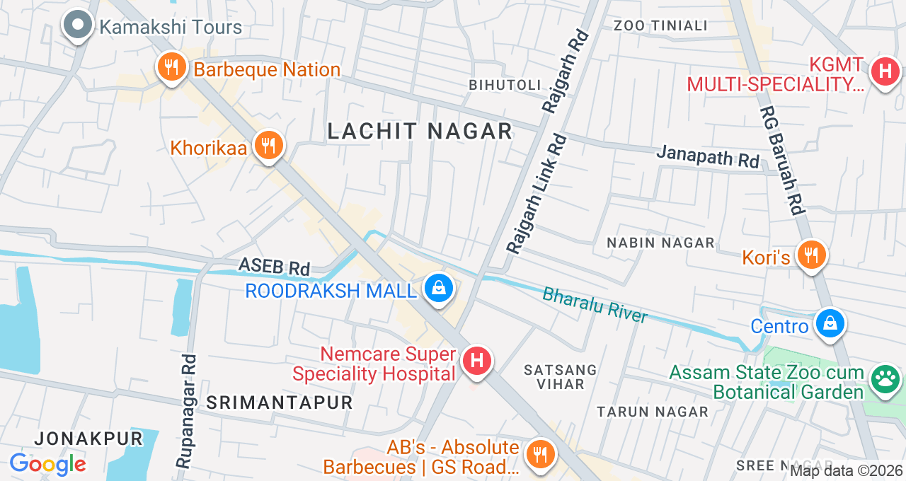 Map of Bhangagarh, Guwahati