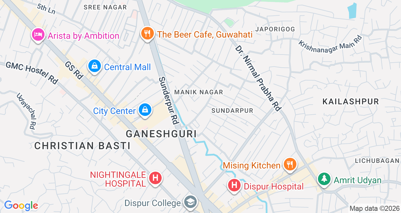 Map of Ganeshguri, Guwahati