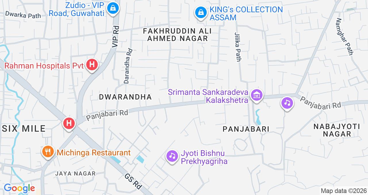 Map of Panjabari, Guwahati