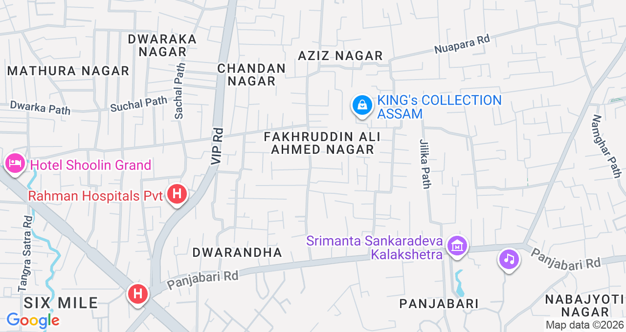 Map of Six Mile, Guwahati