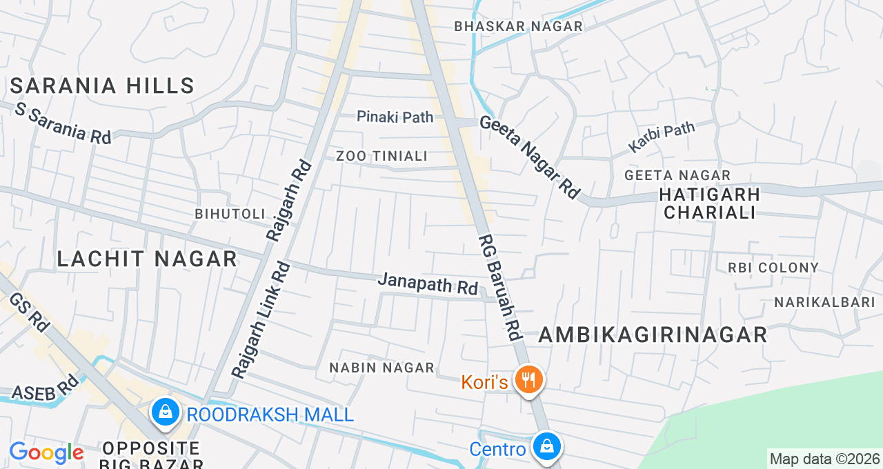 Map of Zoo Road, Guwahati