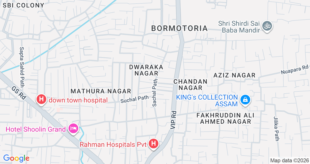 Map of Six Mile, Guwahati