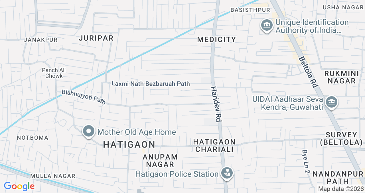 Map of Hatigaon, Guwahati