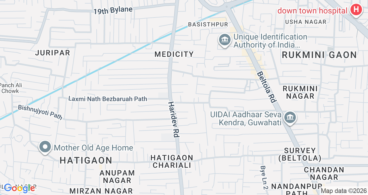 Map of Hatigaon, Guwahati