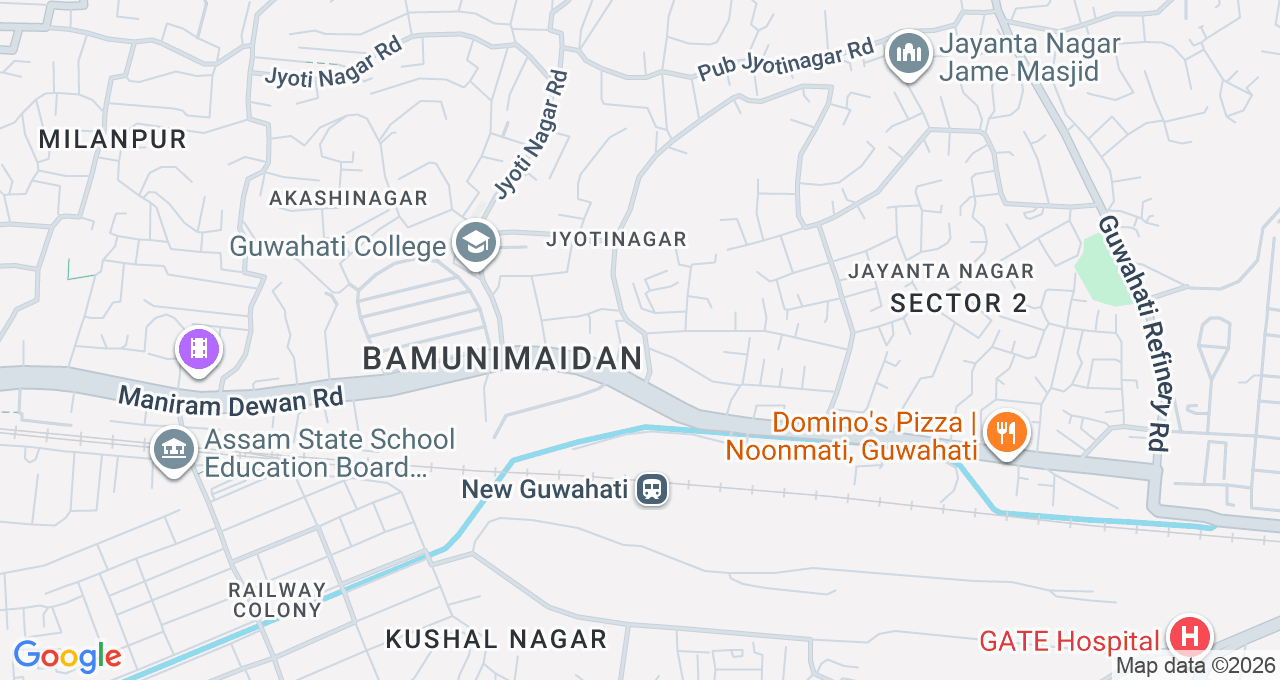 Map of Bamunimaidan, Guwahati