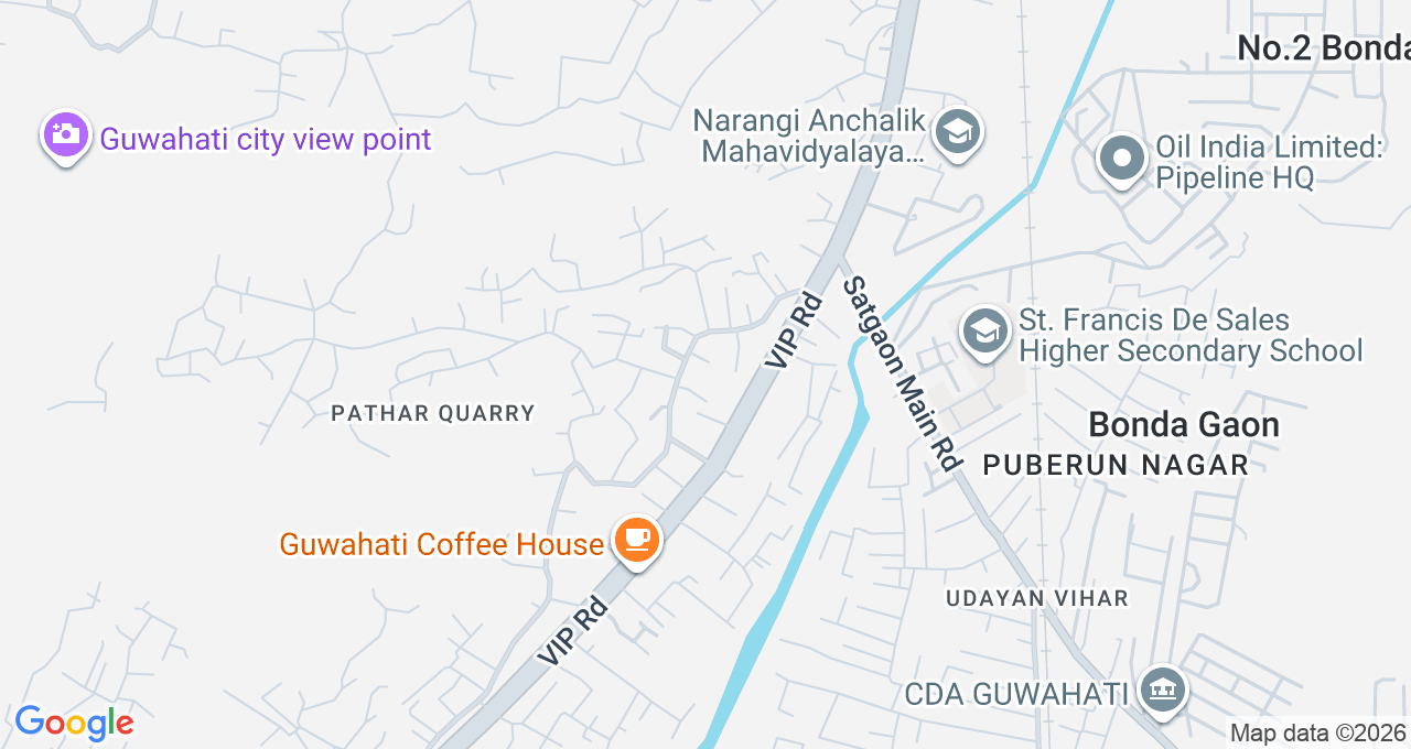 Map of Pathar Quarry, Guwahati