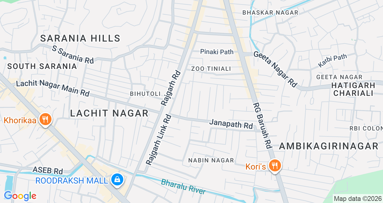 Map of Zoo Road, Guwahati