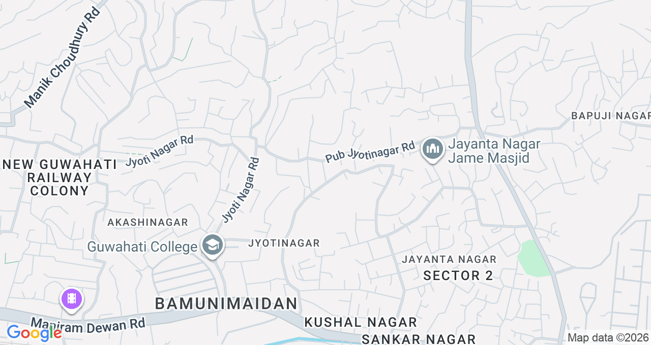 Map of Bamunimaidan, Guwahati