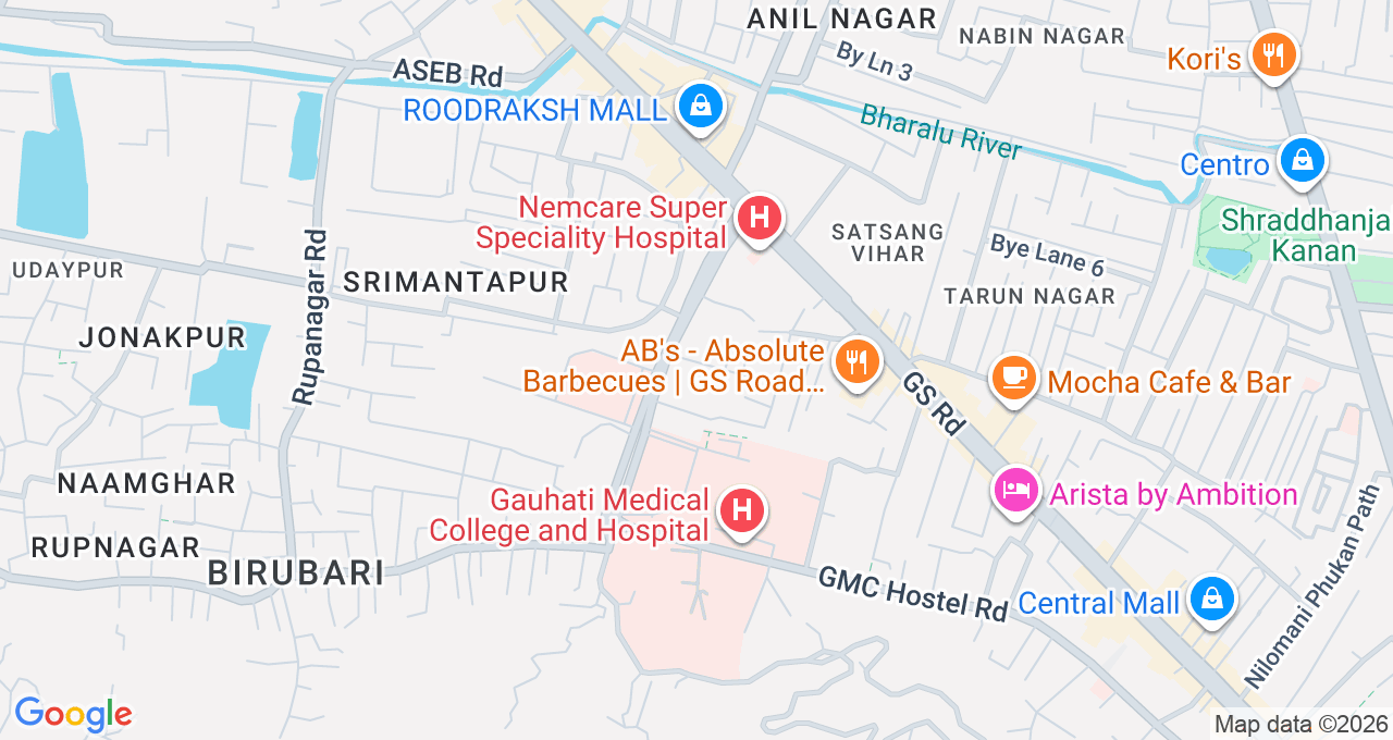 Map of Bhangagarh, Guwahati