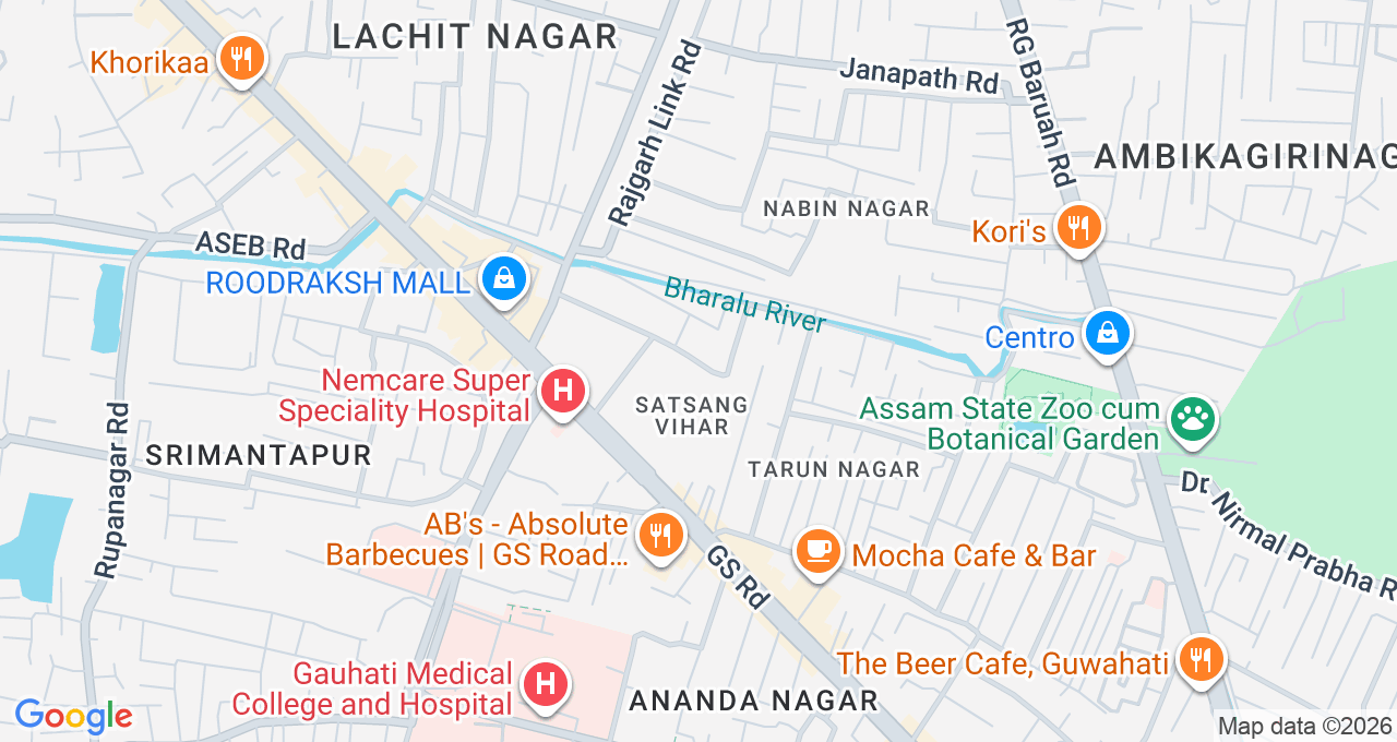 Map of Bhangagarh, Guwahati