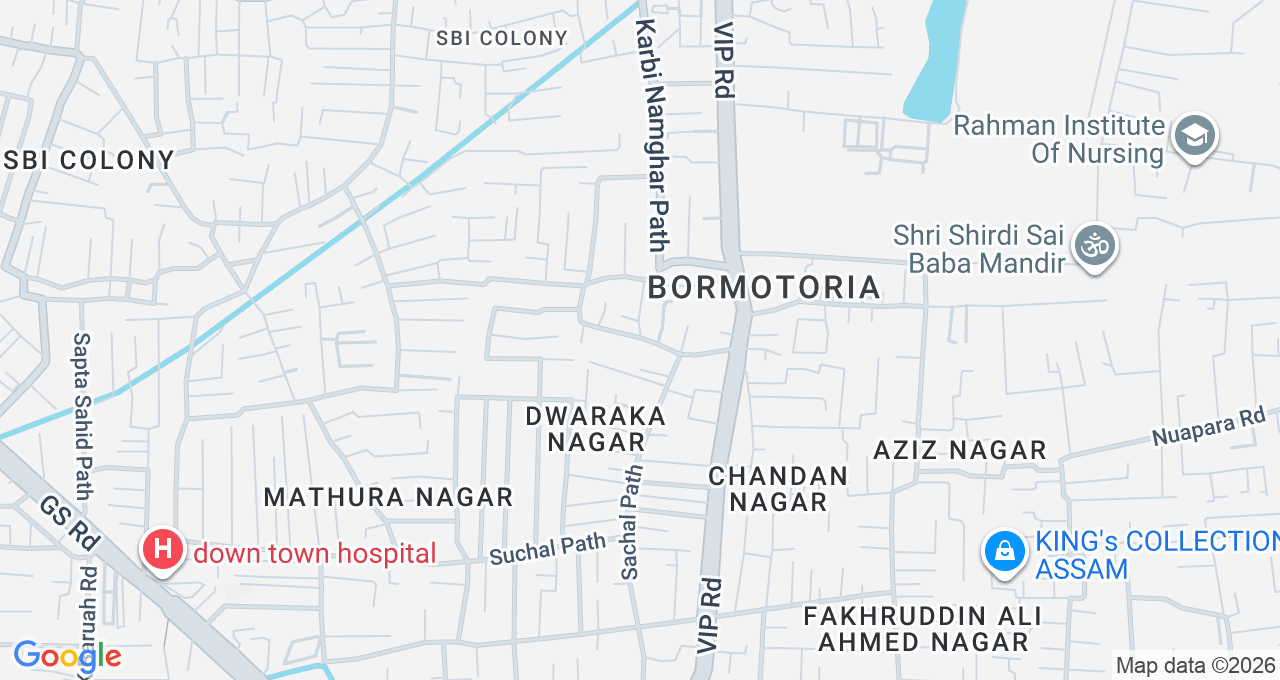 Map of Six Mile, Guwahati
