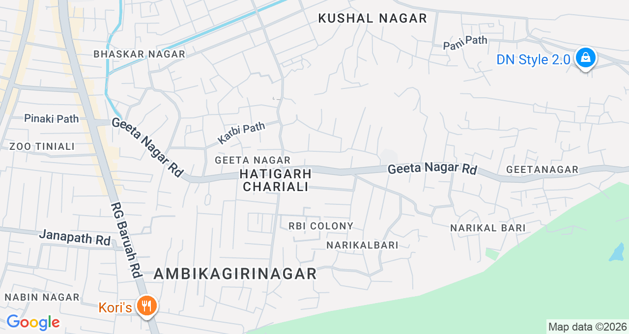 Map of Geetanagar, Guwahati