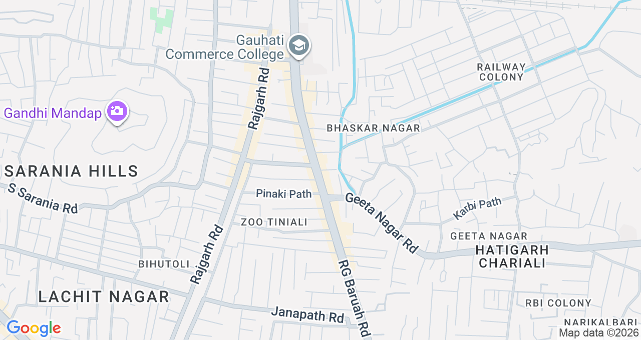 Map of Zoo Road, Guwahati