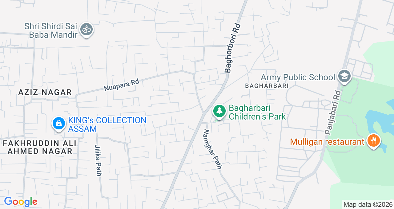 Map of Bagharbari, Guwahati