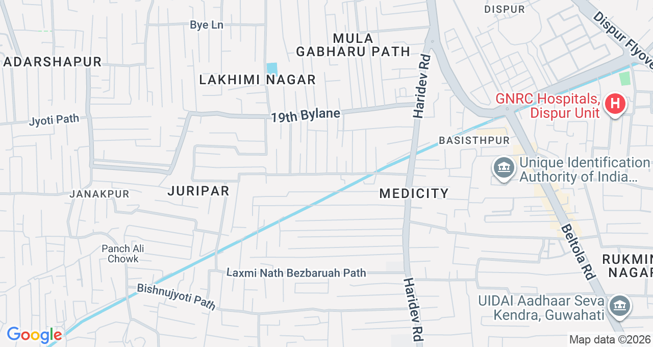 Map of Hatigaon, Guwahati